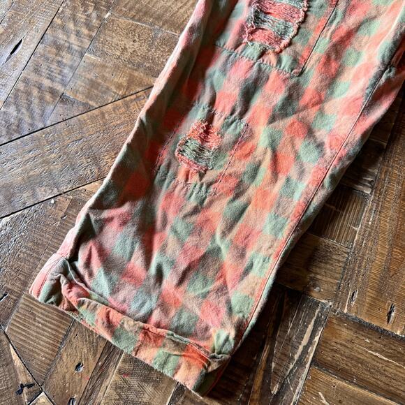 Woman's Magnolia Pearl Check Charmie Trousers Pants Orange Green One Size - Picture 3 of 9